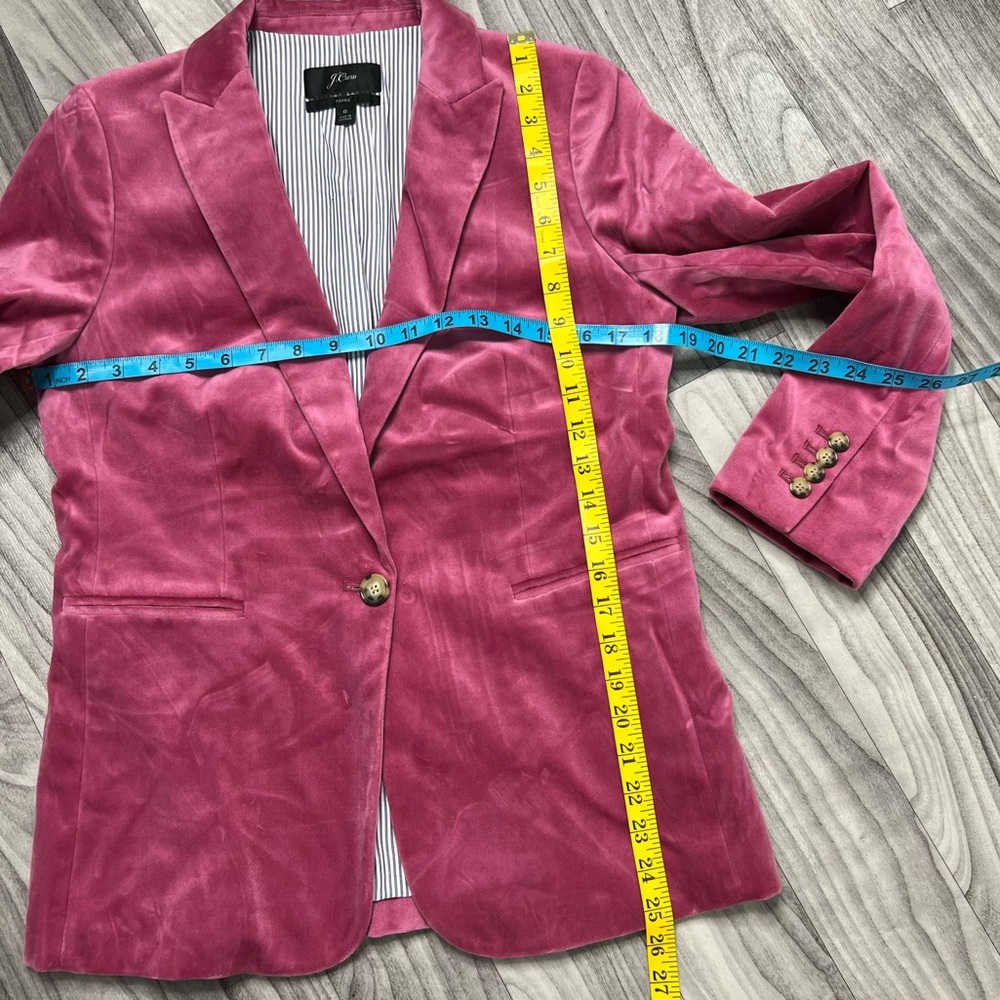 J. Crew Parke Blazer Pink Velvet Size 6 - Picture 11 of 16